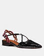COACH®,FLAT WITH SEQUINS,Leather,Black/Wine,Front View