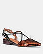 COACH®,FLAT WITH SEQUINS,Leather,Copper/Black,Front View