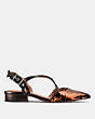 COACH®,FLAT WITH SEQUINS,Leather,Copper/Black,Angle View