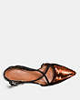 COACH®,FLAT WITH SEQUINS,Leather,Copper/Black,Inside View,Top View
