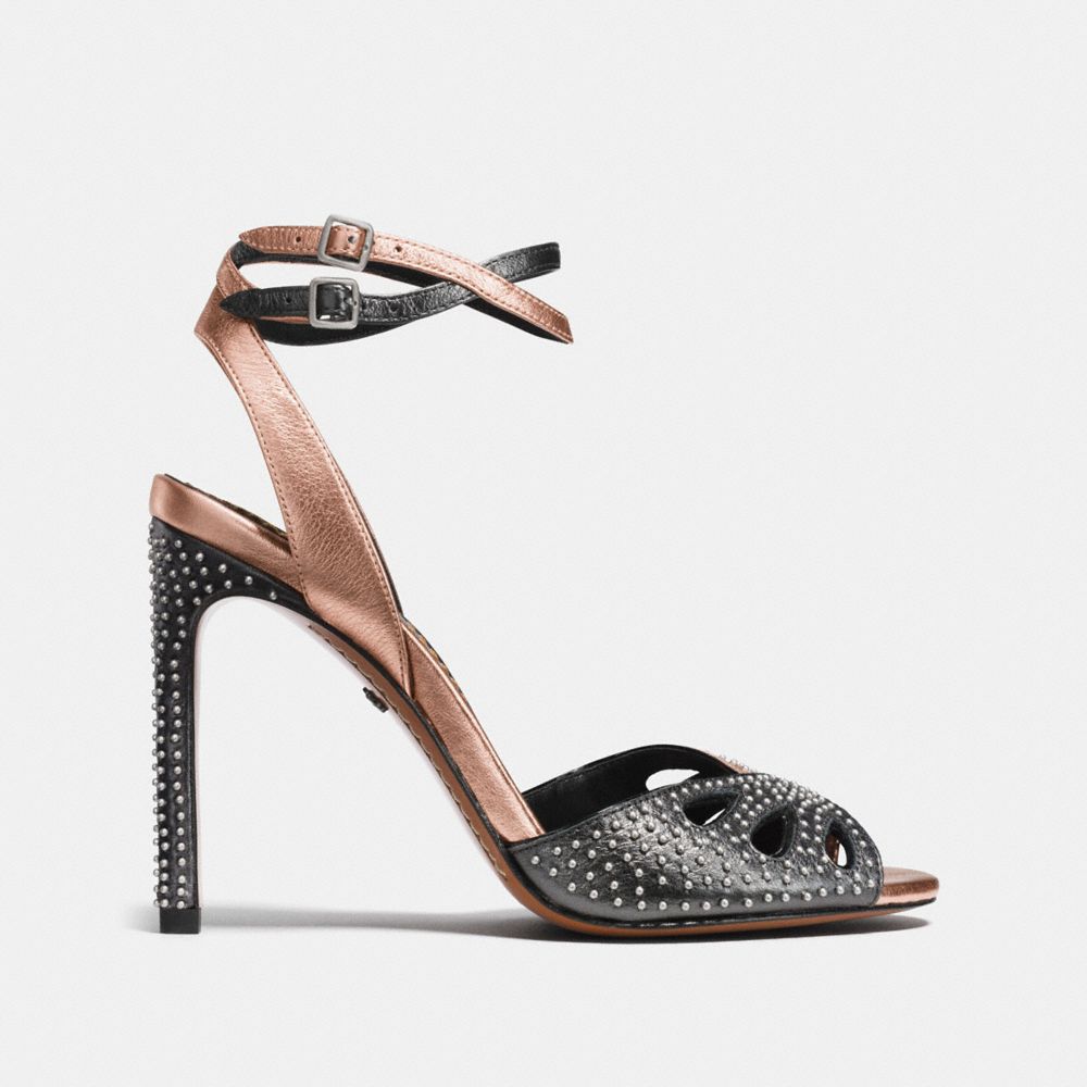 COACH®,Heel Sandal With Prairie Rivets,,Angle View