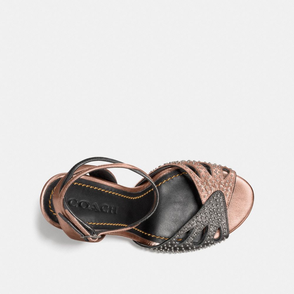 COACH®,Heel Sandal With Prairie Rivets,,Inside View,Top View