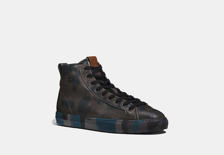 C227 Western High Top Sneaker With Camo Print