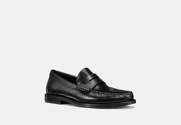 COACH®,MANHATTAN LOAFER,Leather,Black,Front View