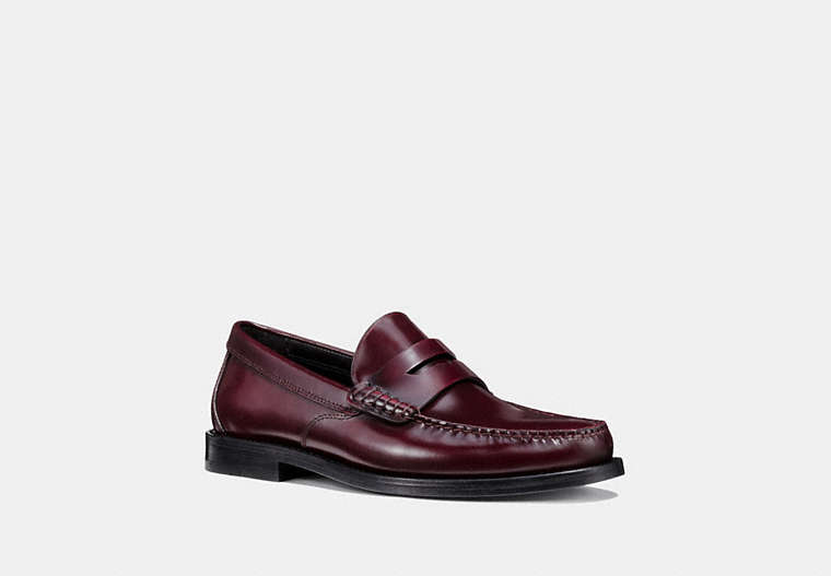 COACH®,MANHATTAN LOAFER,Leather,Cabernet,Front View