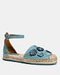 COACH®,ANKLE STRAP ASTOR ESPADRILLE WITH TEA ROSE RIVETS,Suede,MARINE,Front View