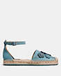 COACH®,ANKLE STRAP ASTOR ESPADRILLE WITH TEA ROSE RIVETS,Suede,MARINE,Angle View