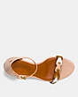 COACH®,HEEL SANDAL WITH COACH LINK,Mixed Material,Beechwood/Chalk/Saddle,Inside View,Top View