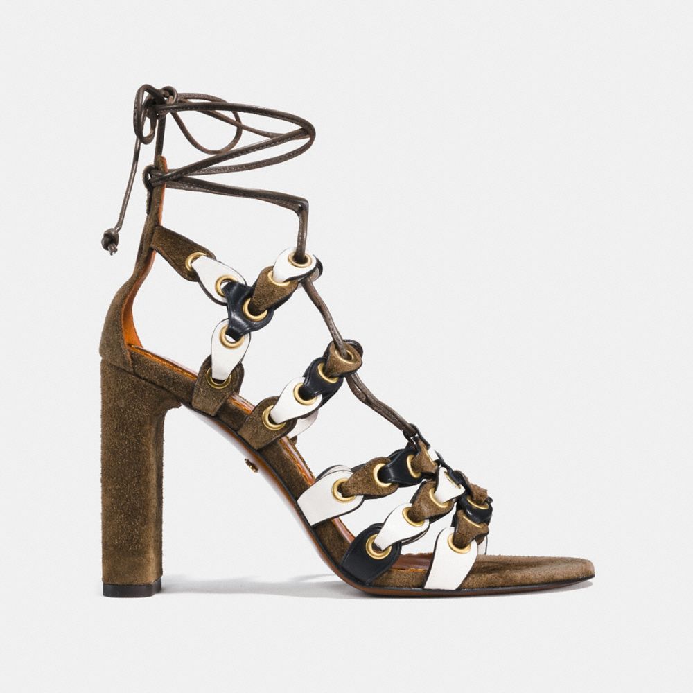 Lace Up Heel Sandal With Coach Link COACH