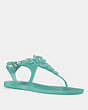 COACH®,TEA ROSE MULTI JELLY SANDAL,Rubber,MARINE,Front View