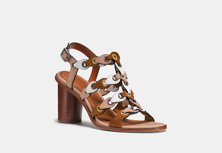 Mid Heel Sandal With Coach Link