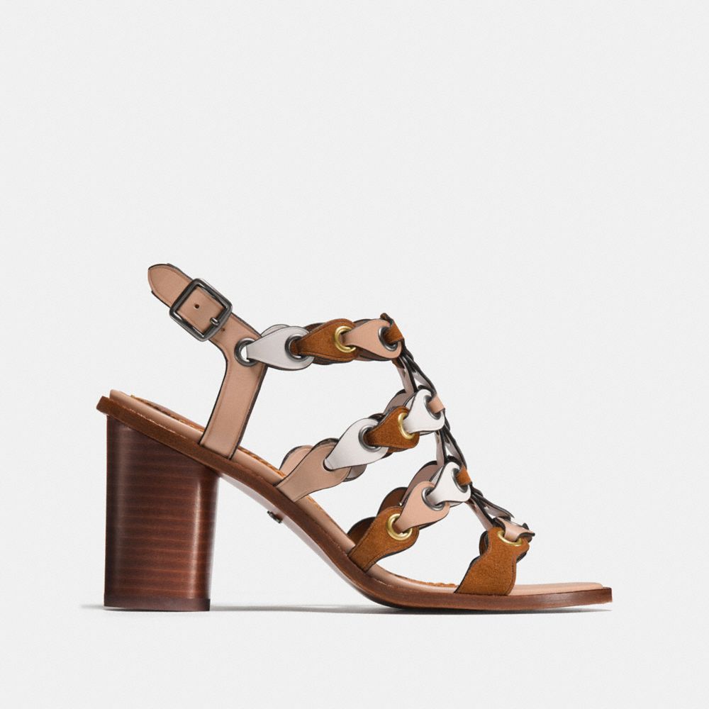 COACH Mid Heel Sandal With Coach Link