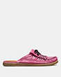 COACH®,ROCCASIN SLIDE,Suede,Metallic Rose,Angle View