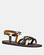 COACH®,SANDAL WITH COACH LINK,mixedmaterial,Fatigue/Chalk/Black,Front View