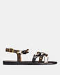 COACH®,SANDAL WITH COACH LINK,mixedmaterial,Fatigue/Chalk/Black,Angle View
