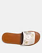 COACH®,SLIDE WITH TEA ROSE RIVETS,Suede,Chalk,Inside View,Top View