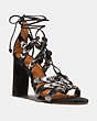 Lace Up Heel Sandal With Coach Link