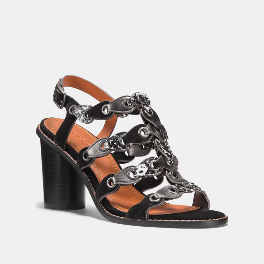 COACH Mid Heel Sandal With Coach Link