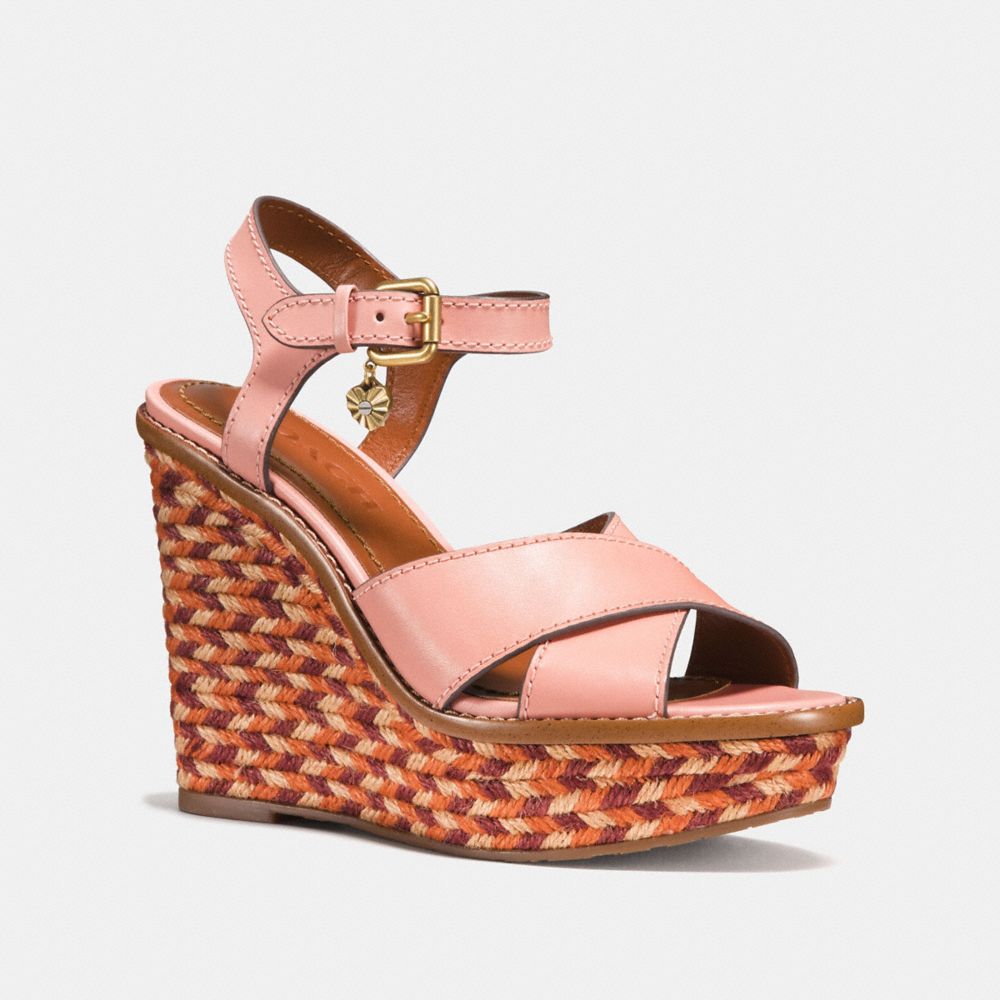 COACH Cross Band High Wedge Sandal COACH