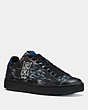 COACH®,COACH X KEITH HARING C101 LOW TOP SNEAKER,Leather,Keith Haring Hawaiian Black,Front View