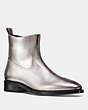 COACH®,WESTERN BOOT,Leather,Silver,Front View