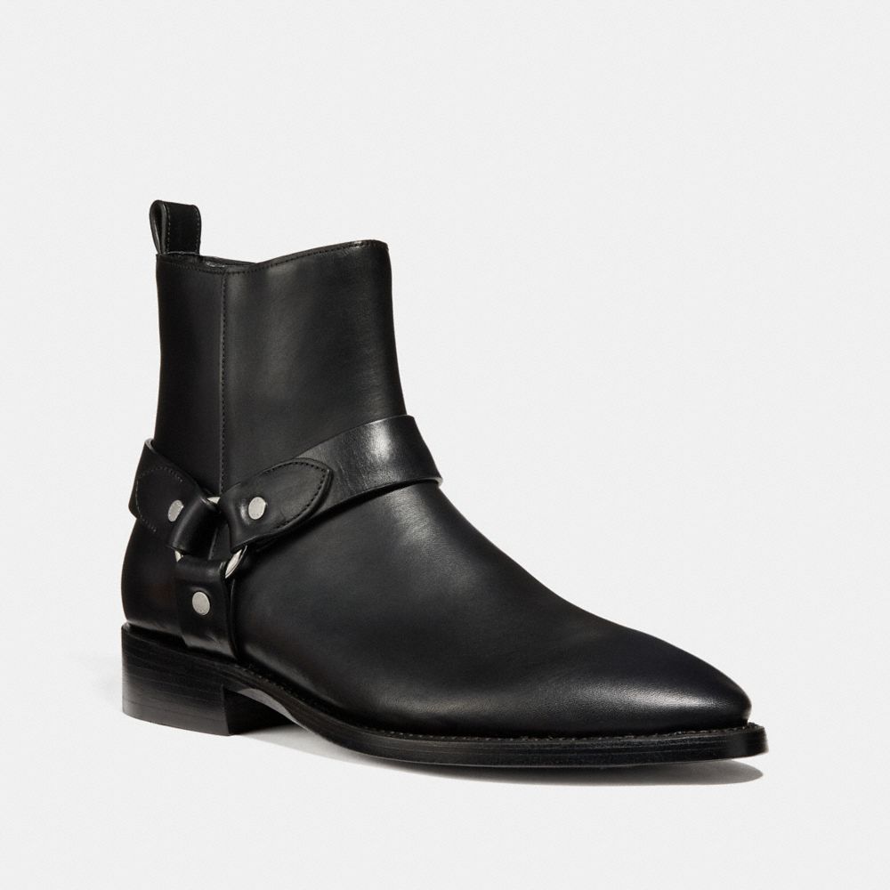 Saint laurent cheap leather harness boots