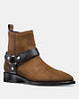 COACH®,HARNESS BOOT,Leather,Brown/Black,Front View