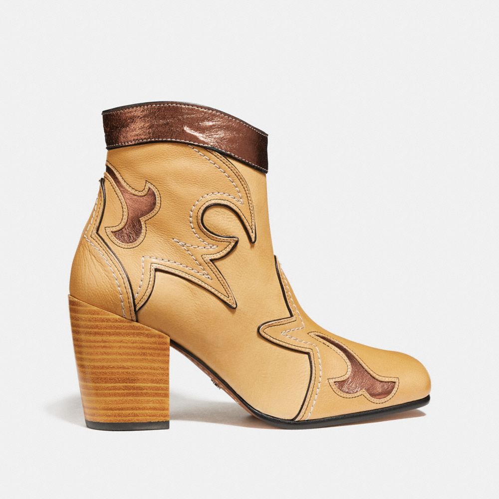 COACH®,Western Bootie With Burnish,,Angle View