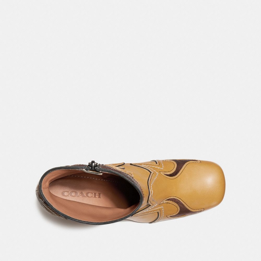 COACH®,Western Bootie With Burnish,,Inside View,Top View