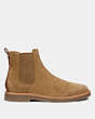 COACH®,CHELSEA BOOT,Suede Leather,Oat Brown,Angle View