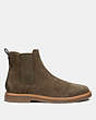 COACH®,CHELSEA BOOT,Suede Leather,Olive,Angle View