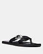 COACH®,SIGNATURE BUCKLE FLIP FLOP,Mixed Material,Black,Front View