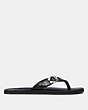 COACH®,SIGNATURE BUCKLE FLIP FLOP,Mixed Material,Black,Angle View