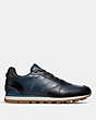 COACH®,C118 RUNNER,Leather,Denim Black,Angle View