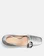 COACH®,JADE LOAFER,Metallic Leather,Silver,Inside View,Top View