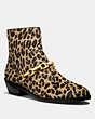 COACH®,ALLEN BOOTIE WITH LEOPARD PRINT,Haircalf,Natural,Front View