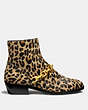 COACH®,ALLEN BOOTIE WITH LEOPARD PRINT,Haircalf,Natural,Angle View