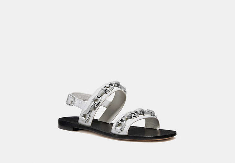 COACH®,EDEN SANDAL,Leather,OFF WHITE,Front View