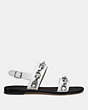 COACH®,EDEN SANDAL,Leather,OFF WHITE,Angle View