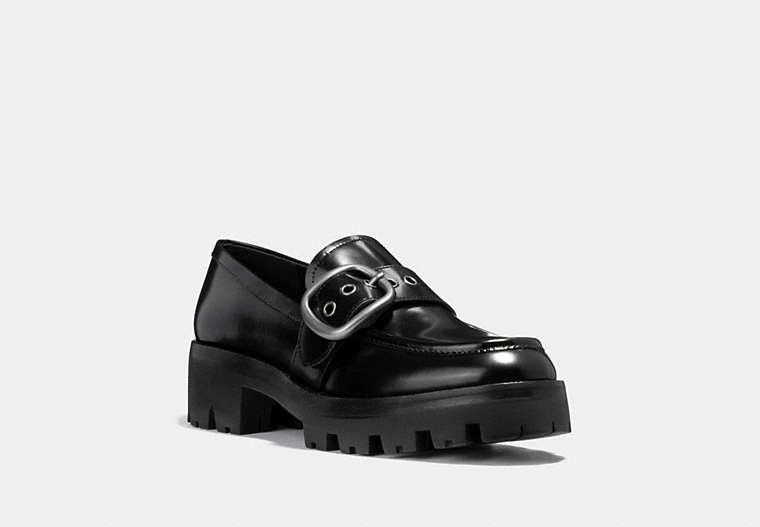 COACH®,GRAND LOAFER,Leather,Black,Front View