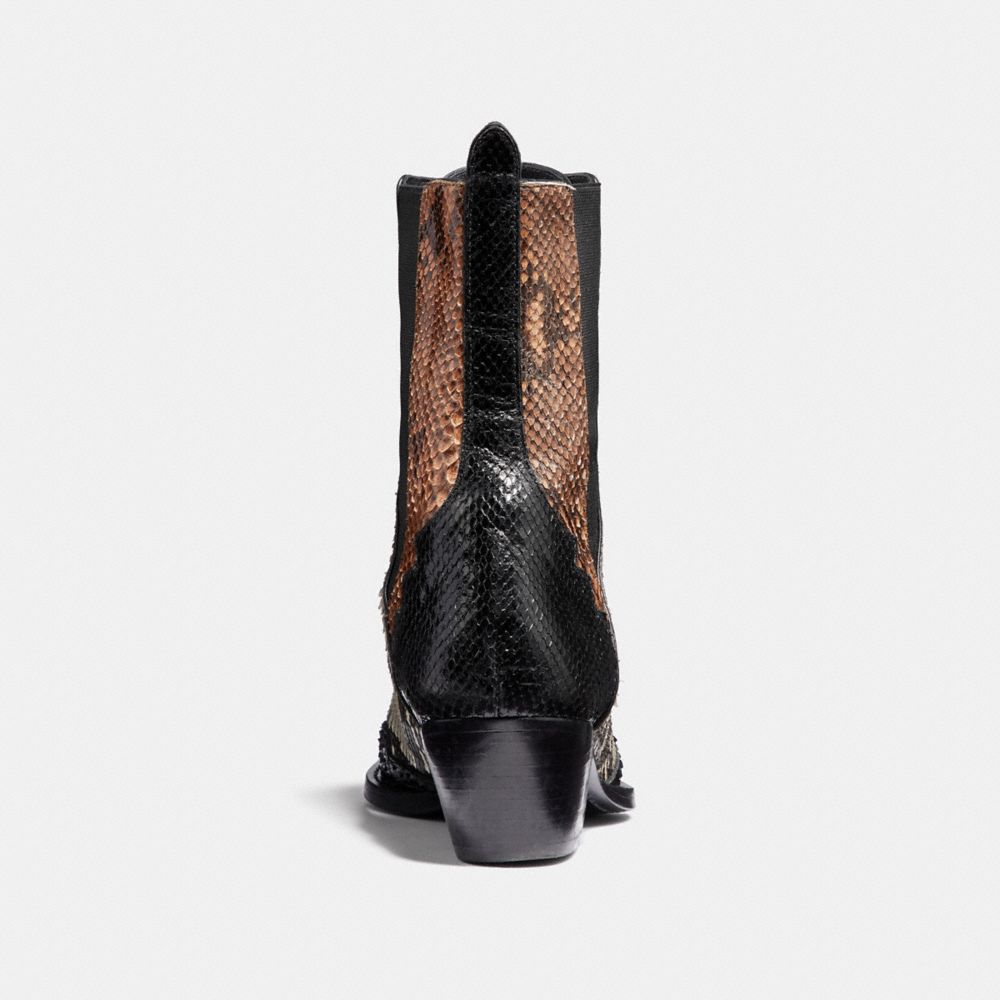 COACH®,Lace Up Bootie With Patchwork Snake,,Alternate View