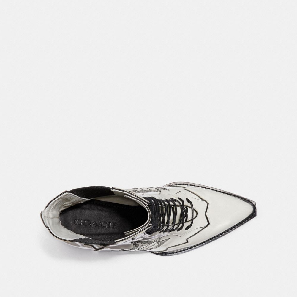 Lace Up Bootie With Western Stitch