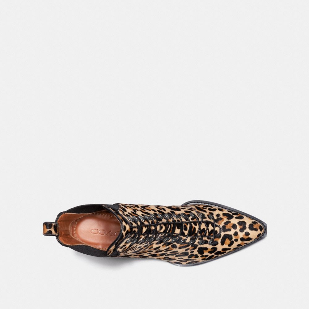 Lace Up Bootie With Leopard Print