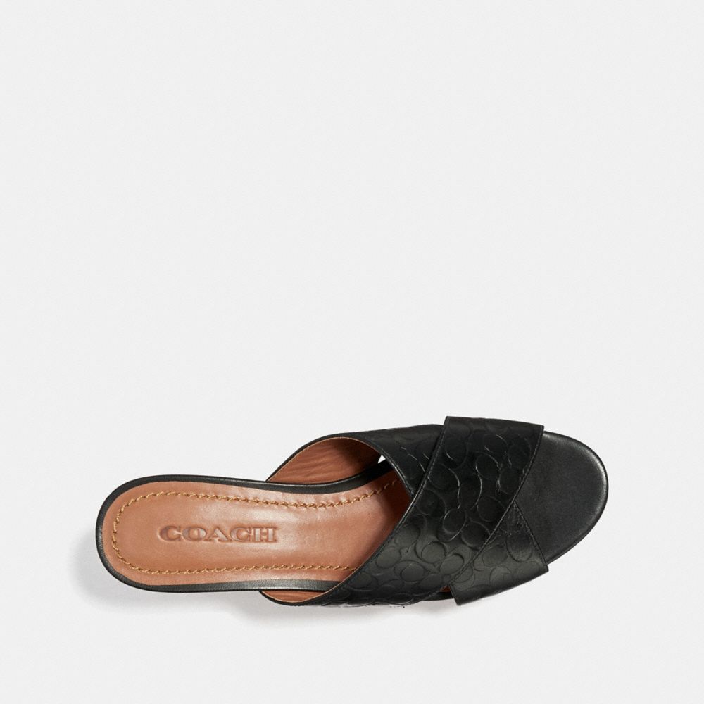 Cross Band Wedge Slide Sandal