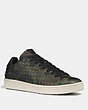 COACH®,C101 LOW TOP SNEAKER WITH STUDDED CAMO PRINT,Leather,MILITARY WILD BEAST,Front View