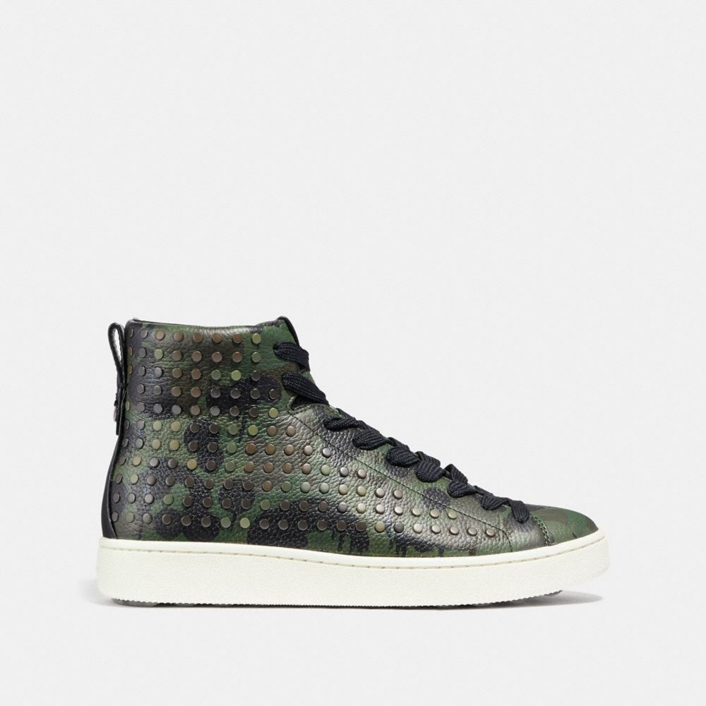 Sneaker montante C211 avec imprimé camouflage et clous