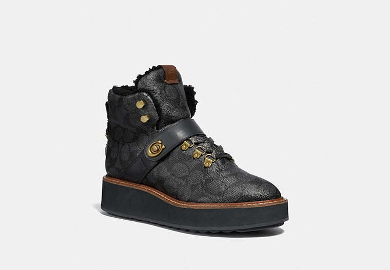 COACH®,COACH CITY HIKER,cotton,Charcoal/Midnight Navy,Front View