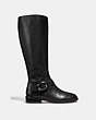 COACH®,BRYNN RIDING BOOT,Leather,Black,Angle View