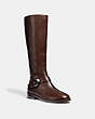 COACH®,BRYNN RIDING BOOT,Leather,TOBACCO,Front View