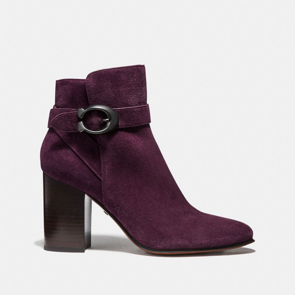 Coach delaney signature 2025 buckle heel bootie